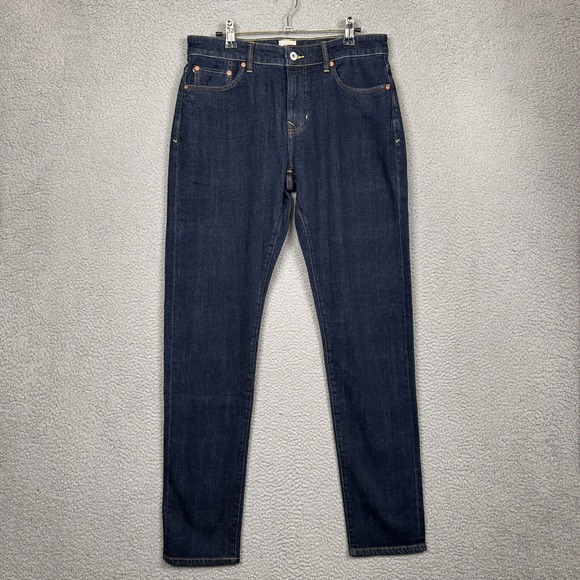 Flint & Tinder Jeans Mens 30x34 Blue Dark Wash Slim Tapered Denim Huckberry‎ - Picture 1 of 14